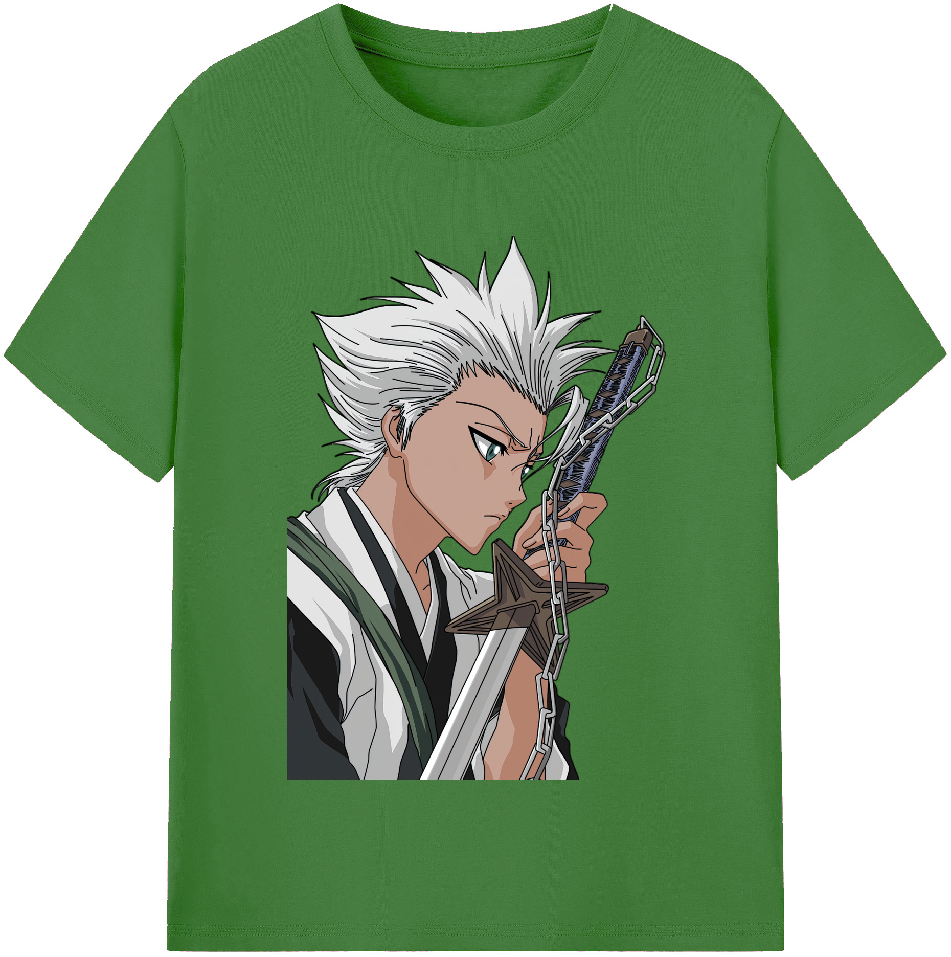 （画像用） ブリーチ 日番谷冬獅郎（ひつがや とうしろう） BLEACH Hitsugaya Toushirou レディースカジュアルプリントTシャツ（綿100％）